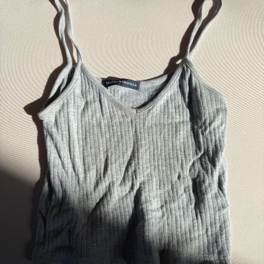 Brandy Melville Gray Ribbed Cami Tank